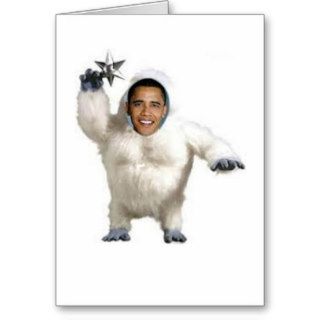 Obama nable Snowman Christmas Card