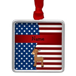 Personalized name Patriotic impala Christmas Ornament