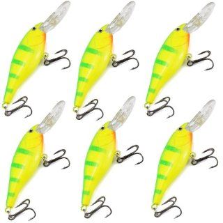 Wahxin 6Pcs Lots Fishing Lures Bass Bait Crankbait Tackle Hooks Crank 11g 95mm Driver 0 to 3.0 Meter  Fishing Topwater Lures And Crankbaits  Sports & Outdoors
