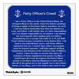US Navy Petty Officer's Creed" Wall Decal