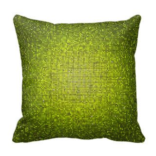 Lime Green Glitter Sequin Disco Couch Throw Pillow