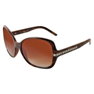 Womens Square Sunglasses with Bling Temples   Tortoise