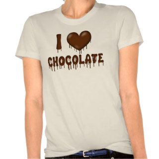 I Love Chocolate Drip and Melt Heart T shirts