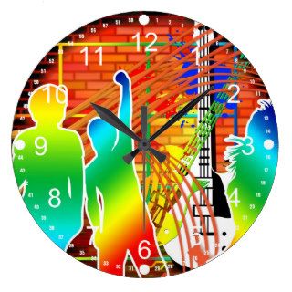 Funky Cool Music Dance Pop Art Design Clock
