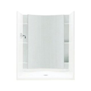 Sterling Plumbing Accord 1 1/4 in. x 48 in. x 77 in. One Piece Direct to Stud Shower Back Wall with Backers in White 72262106 0