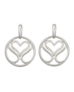 Diamond Pave Signet Heart Earrings