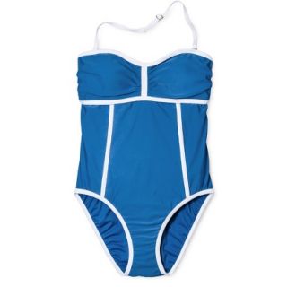 Merona Womens 1 Piece Swimsuit  Electric Blue M