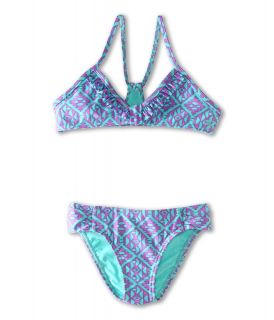 ONeill Kids Away Ruffle Top Binkini Girls Swimwear Sets (Green)