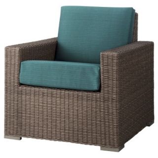 Outdoor Patio Furniture Threshold Turquoise (Blue) Wicker Club Chair,