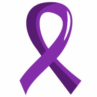 Pancreatic Cancer Purple Ribbon 3 Acrylic Cut Outs