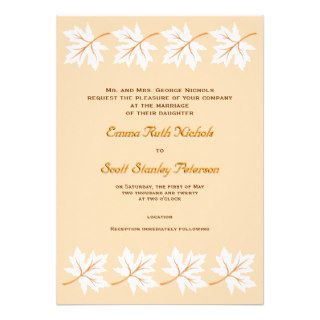 Elegant Fall Maple Leaf Custom Wedding Invitation