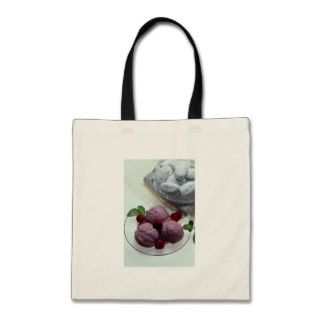 Delicious Raspberry ice cream with frosted cakes Tote Bags