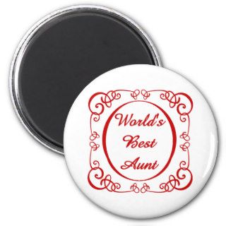 World's Best Aunt   Swirly Border Tees and GIfts Refrigerator Magnet