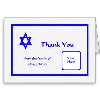 Photo Jewish Sympathy Thank You Card