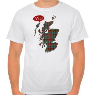 Aye Tartan Scotland Map Vote Yes  T Shirt