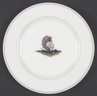 Fitz & Floyd Basse Cour Salad Plate, Fine China Dinnerware   Animal Scenes, Pink