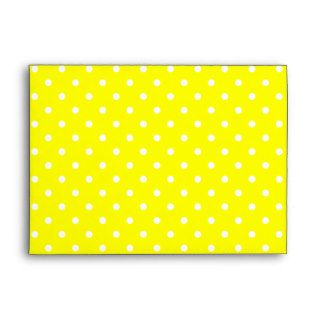Yellow and White Polka Dot Pattern Envelopes