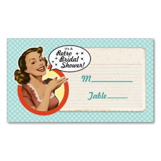 Retro Housewife Bridal Shower Place Cards Business Cards
