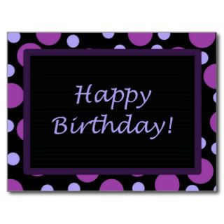Happy Birthday Purple Periwinkle Dots Post Card