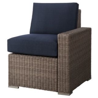 Threshold Navy Blue Wicker Sectional Left Arm Chair Patio Furniture,