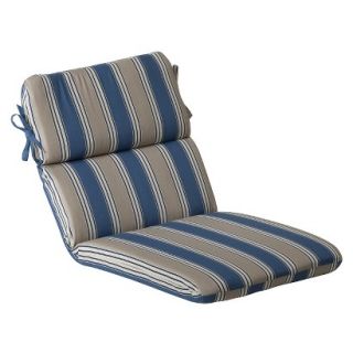 Outdoor Chair Cushion   Blue/Beige Stripe