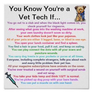 You Know You're a Vet Tech IfPosters