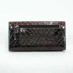 Dasein Faux Leather Embossed Top Flap Snake Skin Checkbook Wallet Dasein Women's Wallets