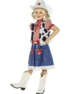Cowgirl Western Kostüm Cowgirlkostüm Mädchen Gr. 110 122 (S), 128 134 (M), GrößeM Spielzeug