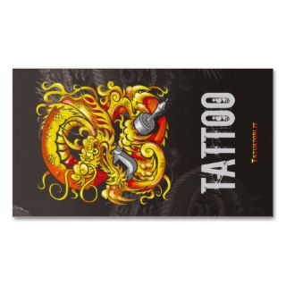 Tattooer Dragon Gold Business Card Templates