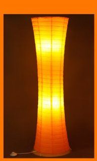 Trango® Reispapierlampe Stehlampe Reispapierleuchte moderne Design Stehleuchte 125 x 35cm (Stehleuchte in Orange TG1230) Beleuchtung