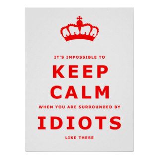 Keep Calm Parody   Surrounded by Idiots Poster