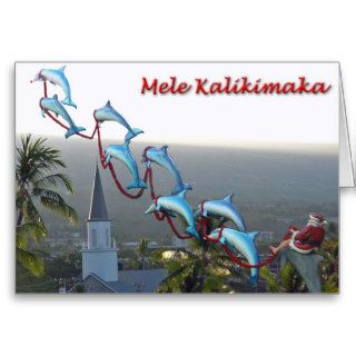 Santa and Dolphins Mele Kalikimaka Card