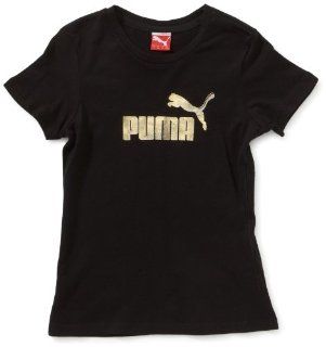 PUMA Kinder T Shirt Large Logo, black, 128, 816868 06 Sport & Freizeit