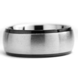 Oliveti Two tone Stainless Steel Men?s Dome Ring (8 mm) Oliveti Men's Rings
