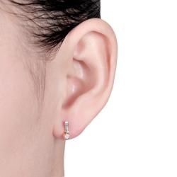 Miadora 10k White and Pink Gold 1/10ct TDW Diamond Earrings (G H, I2 I3) Miadora Diamond Earrings