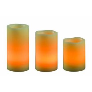 Kenroy Home 3 Piece Remote Cream Candle Set 32169RCAN