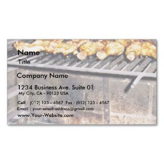 Delicious Roasted Chicken Above The Fire Business Card Templates