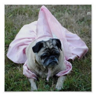 Pug Dog Princess Print