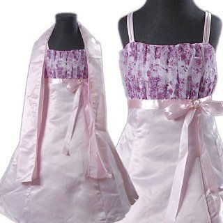D153 6 Blumenmädchen Kleid Festkleid Pink (Gr.122/128) Baby