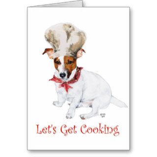 Jack Russell Chef  "Lets Get Cooking" Greeting Cards