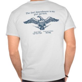 2nd Amendment Gun Permit Tee Shirts