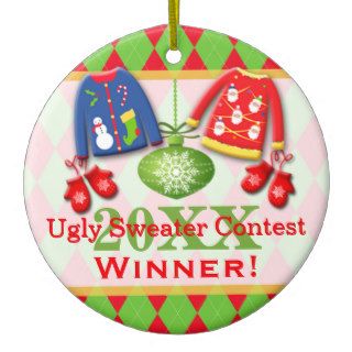 Ugly Christmas Sweater Contest Winner Ornament