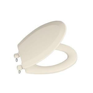 KOHLER Triko Molded Toilet Seat with Round, Closed front, Cover and Plastic Hinge in Almond K 4716 T 47