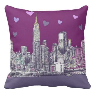 New York ink purple romance Throw Pillow