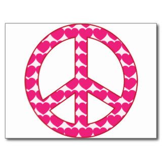 Heart Peace Sign Post Card