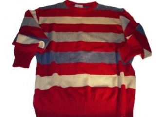Pullover, Breidhof, blau,rot,beige gestreift, Größe 54 Bekleidung