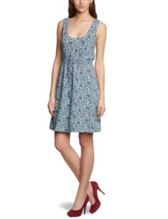 LANA natural wear Damen Kleid (knielang) , geblümt 131 2401 5402 Trägerkleid Colette, Gr. 38 (S), Blau (Druck Juliette blueair/graphit) Bekleidung