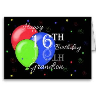 Happy 16th Birthday Grandson Card