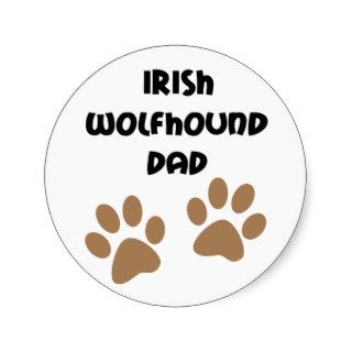 Big Paws Irish Wolfhound Dad Stickers