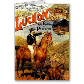 Luchon France ~ Vintage French Travel Ad Poster Greeting Cards